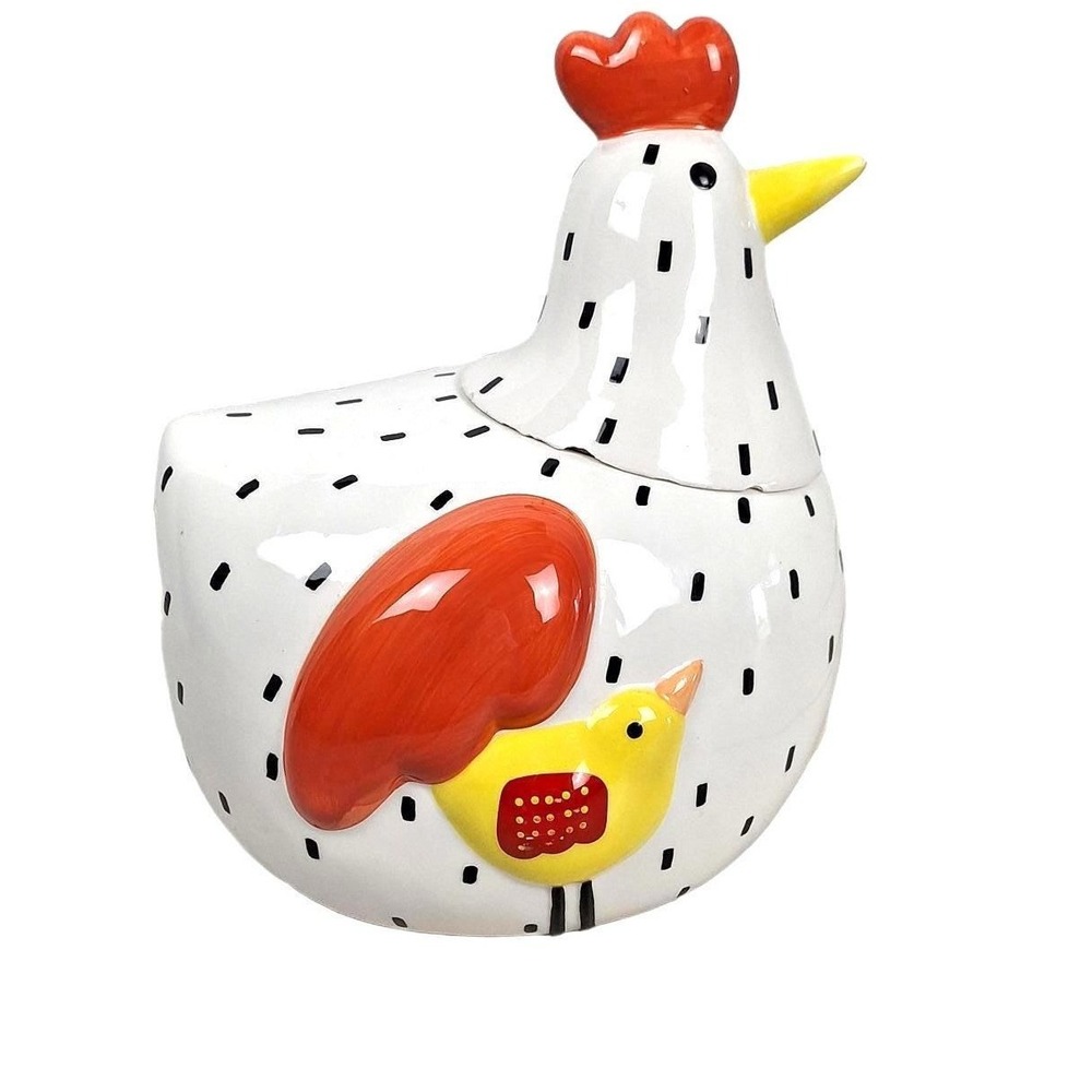 Certified International Pat Meyers Hen and Chick Ceramic Cookie Jar Farmhouse